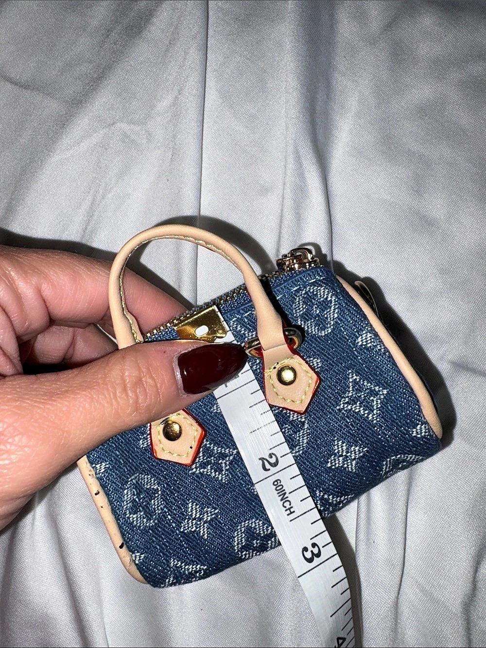 Inspired by micro Bag Denim Blue & Tan - Picture 9 of 9